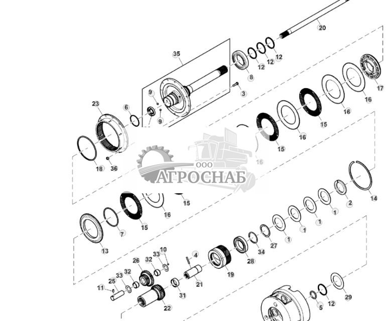 Узел входного вала, редуктор, с планетарной передачей - ST305168 301.jpg